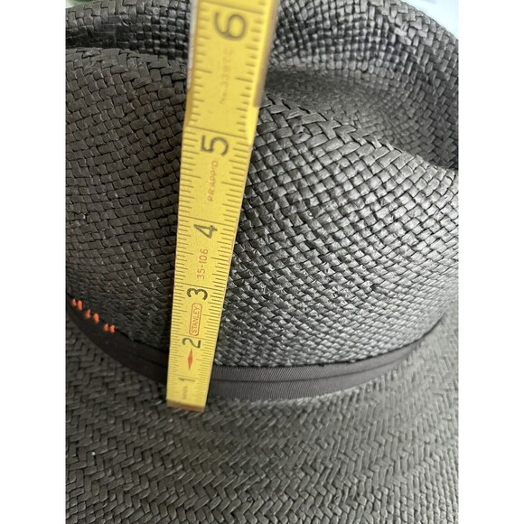 Mossant Paris Straw Hat Women Preppy Black Boho Vacation Summer Sz M NWT - Picture 5 of 7